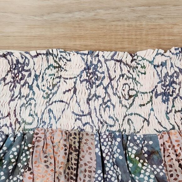 🔺️Santika Cream Print Fully Lined Panel Skirt Large - Picture 4 of 8